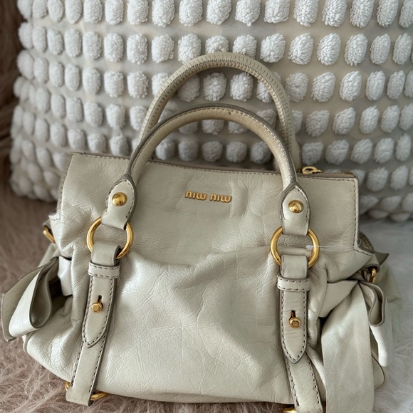 Miu Miu Handbags - Miu Miu Women's Gray Leather Handbag